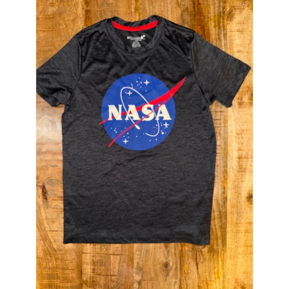 Buzz Aldrin NASA Kids Graphic Tee Shirt Heather Gray Size L 14/16 Short Sleeve